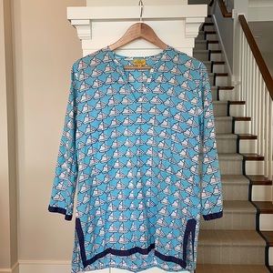 Roberta Roller Rabbit sailboat print tunic size M